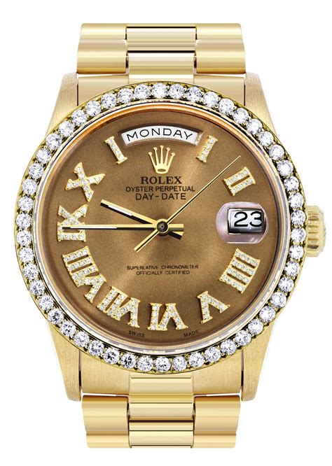 rolex president day-date 18kt yellow gold men's chocolate dial|rolex day date yellow gold.